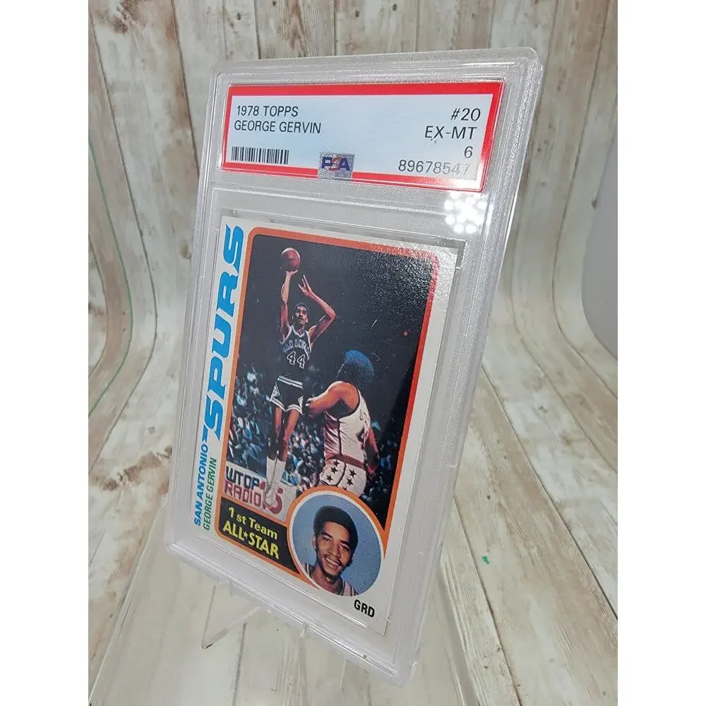 1978 Topps George Gervin PSA EX_MT 6 Card #20 NBA HOF San Antonio Spurs - Picture 4 of 5